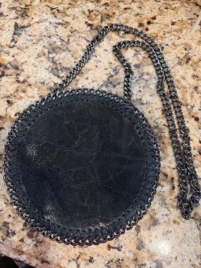 Sofia Made In Italy Leather and Chain Crossbody